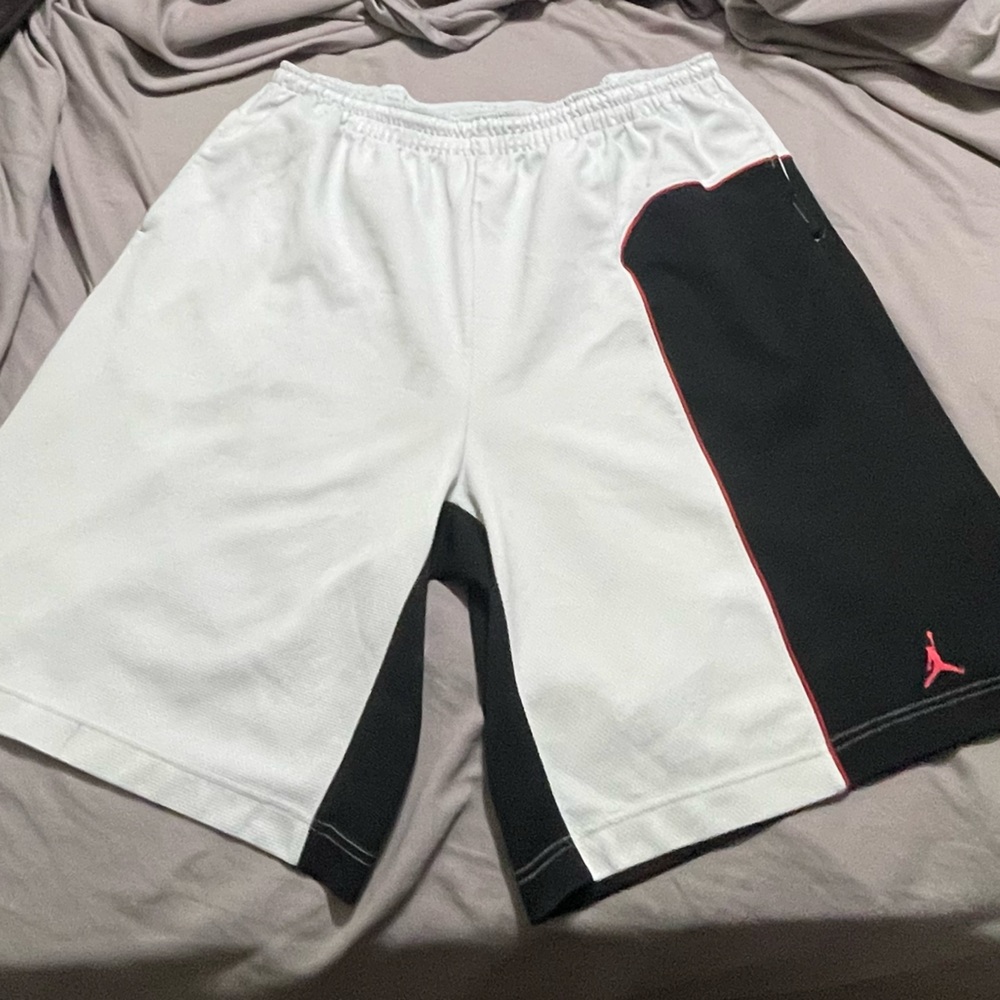 Jordan Athletic White and Black Basketball Shorts